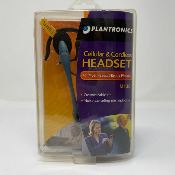 Plantronics M130 Cellular Cordless Headset Noise Canceling Microphone NEW - Picture 1 of 5